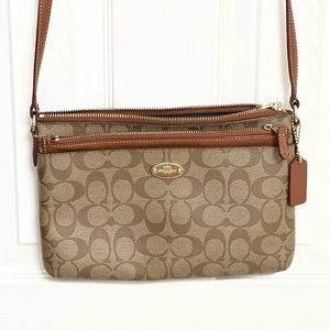 Coach F52657 Signature Crossbody - Khaki - Removable Pouch